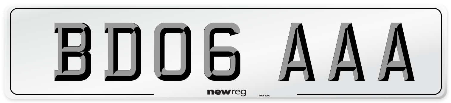 BD06 AAA Number Plate from New Reg